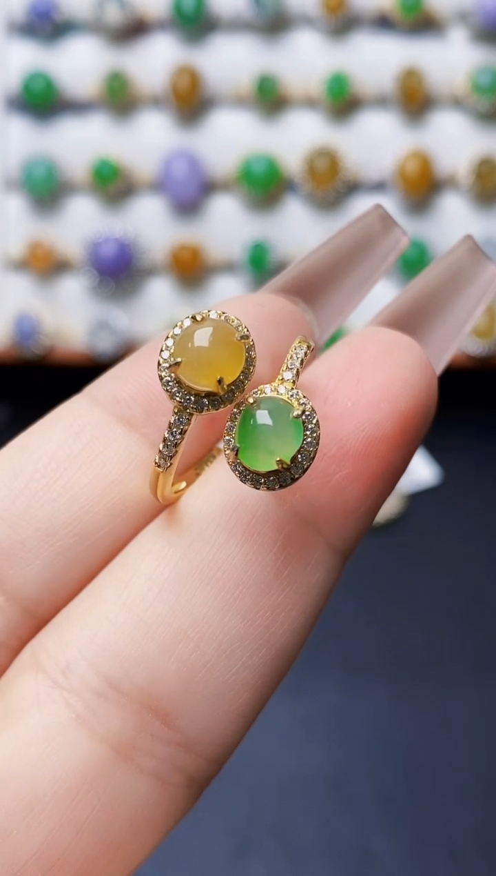 银S925镶嵌戒指翡翠2021