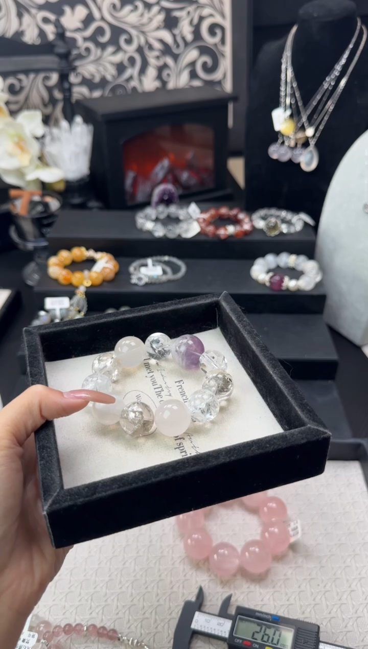 水晶手链未镶嵌天然水晶 多样性发其一