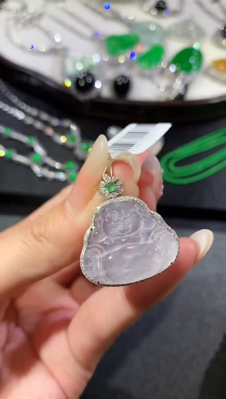 【闪购商品】翡翠吊坠(不含链)18K金镶嵌26-佛公