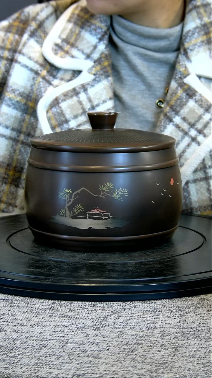 【闪购商品】建水全手工紫陶茶罐精磨049