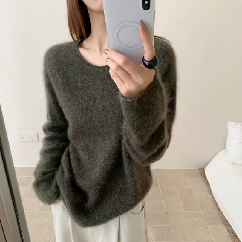 【素简.510195】2025秋冬上新无缝羊绒拉毛立体编织毛衣（只能干洗）