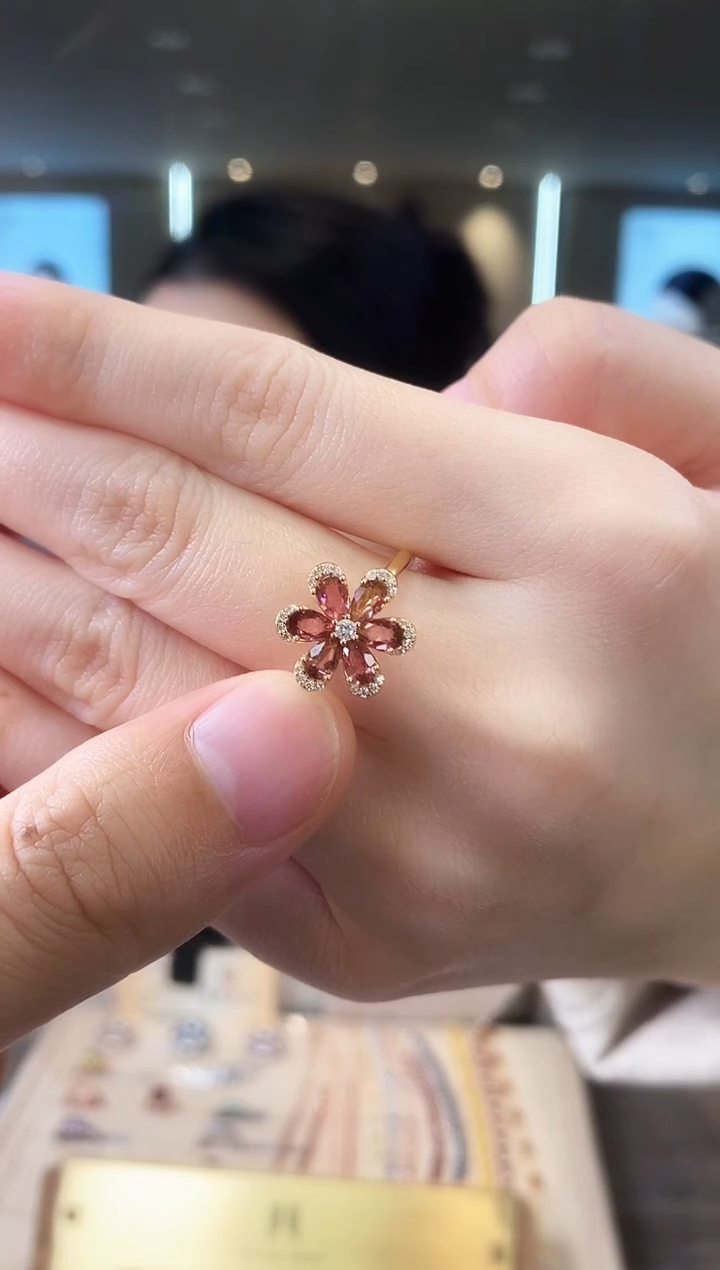 【闪购商品】碧玺戒指银S925镶嵌09天然宝石