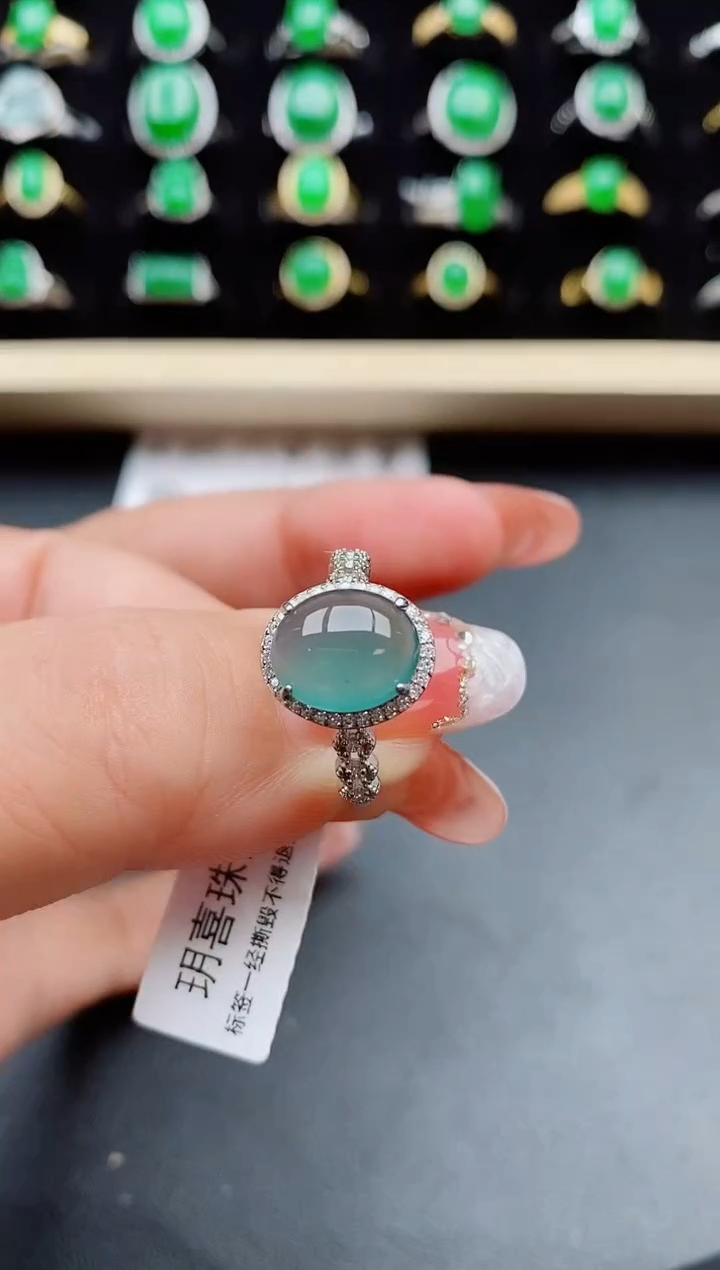 【闪购商品】翡翠戒指银S925镶嵌50800