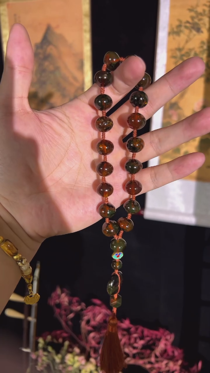 【闪购商品】琥珀手串未镶嵌手持