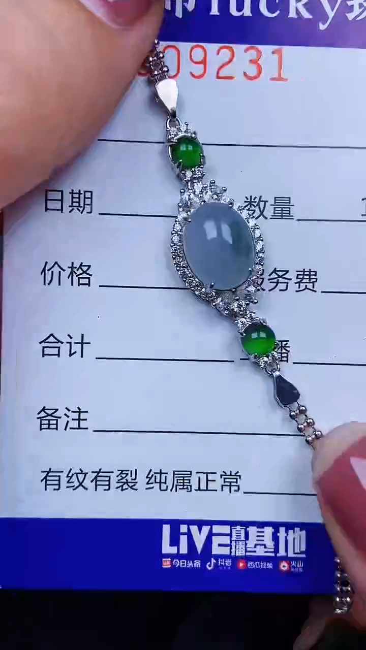 颈饰银S925镶嵌翡翠9231