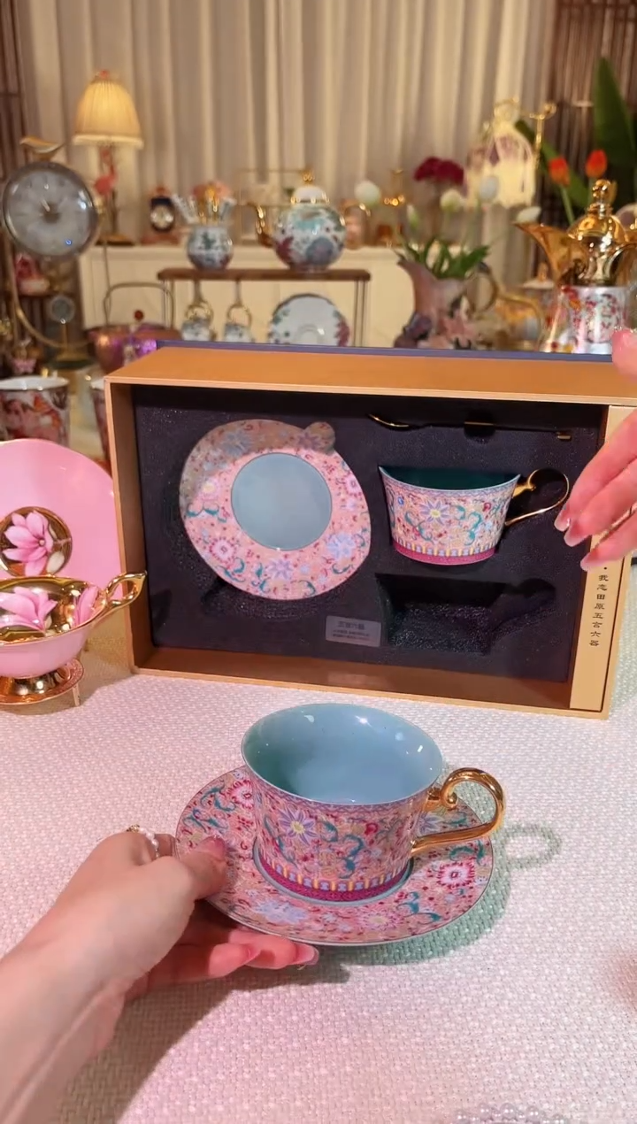 【闪购商品】瓷花开盛世-咖啡杯-对装礼盒