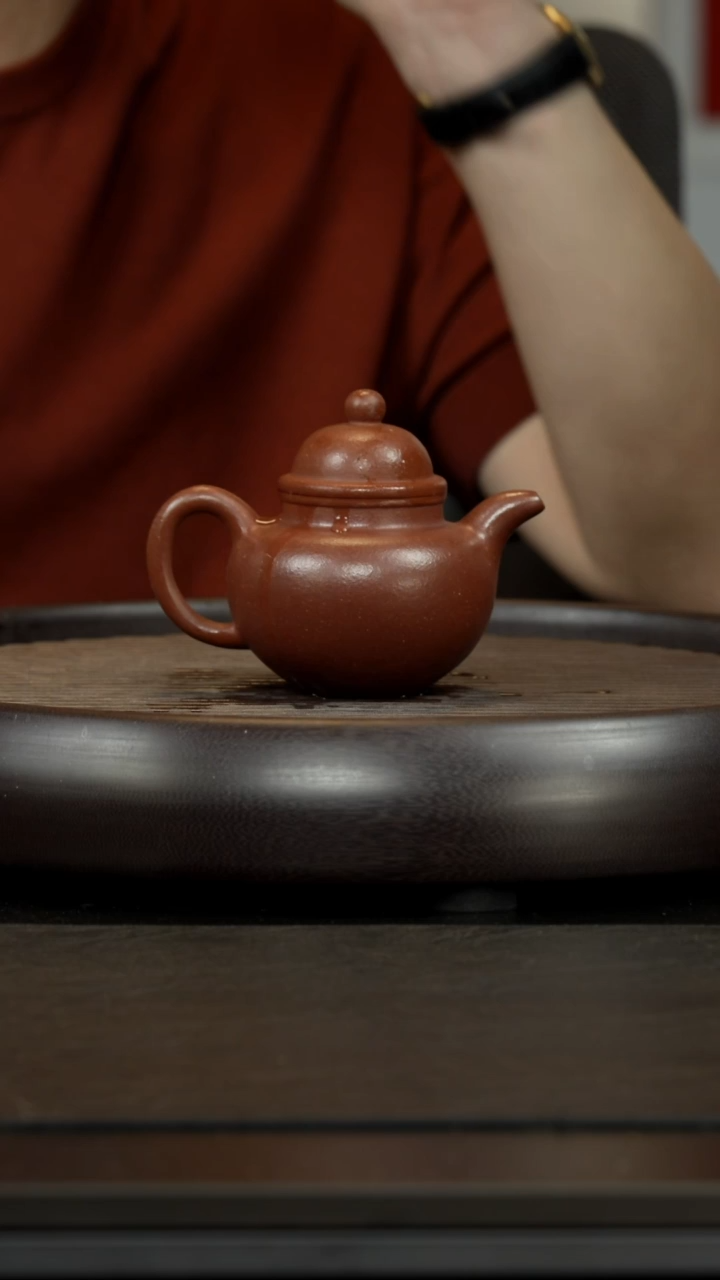 【闪购商品】紫砂茶杯孤品紫砂壶   红降坡 掇球壶
