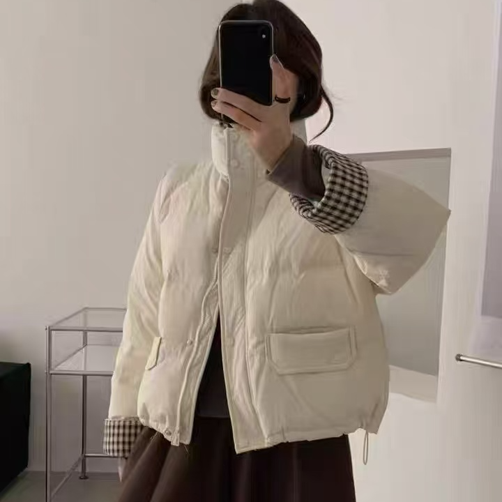 013女装外套时尚百搭夹棉拼接拉链外套