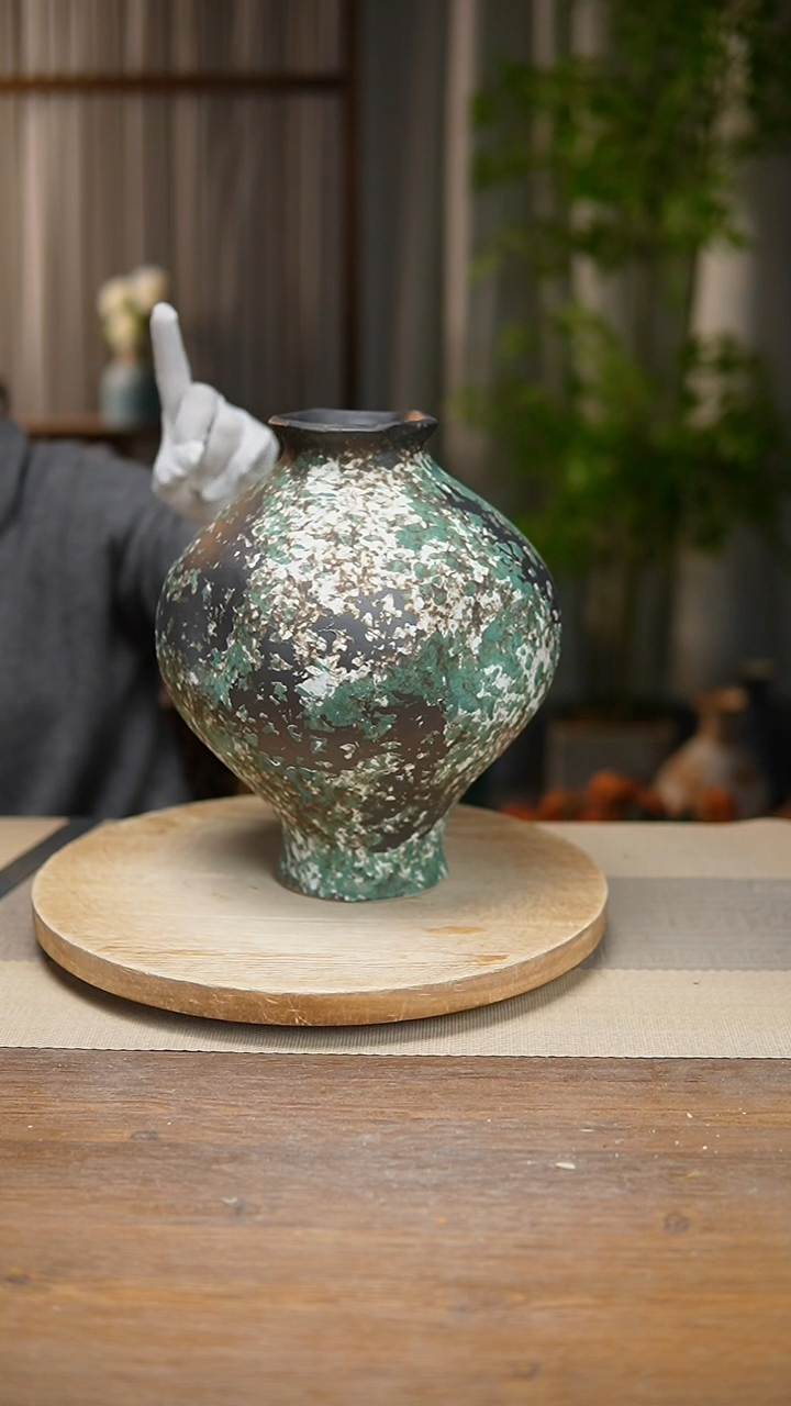 【闪购商品】陶瓷 花器涂鸦绿灯笼