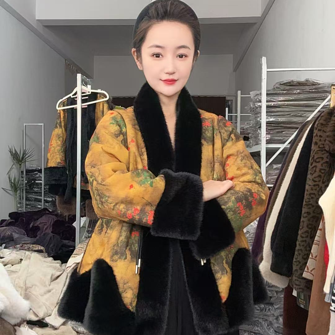 [笑笑专属]秋冬季新国风款女士貂绒外套两面穿轻奢中式复古0820