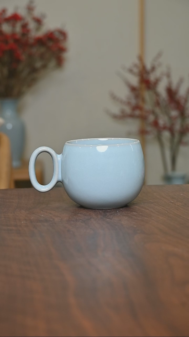 【闪购商品】其他微瑕天青釉无款如意杯350毫升