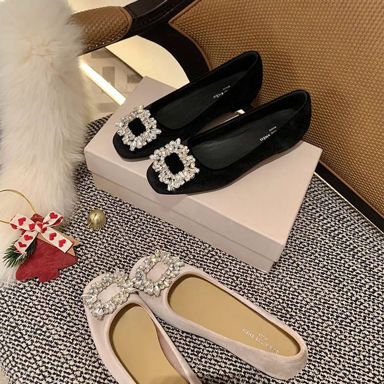 【sheii苏茵茵】年末晚宴~法式水钻方扣浅口平底单鞋女婚鞋E4401310