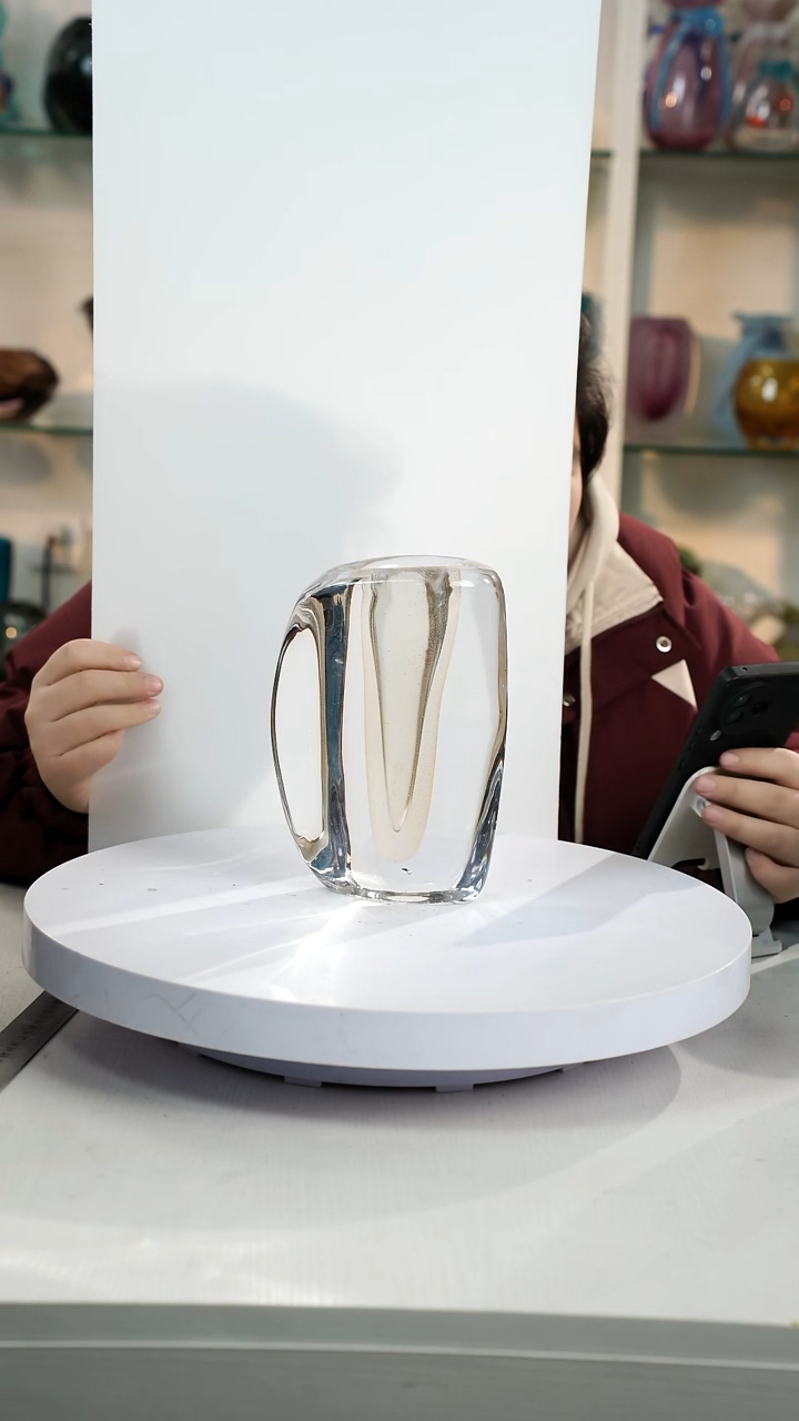 【闪购商品】琉璃【弘扬】高20轻奢琉璃花器正常手工痕迹