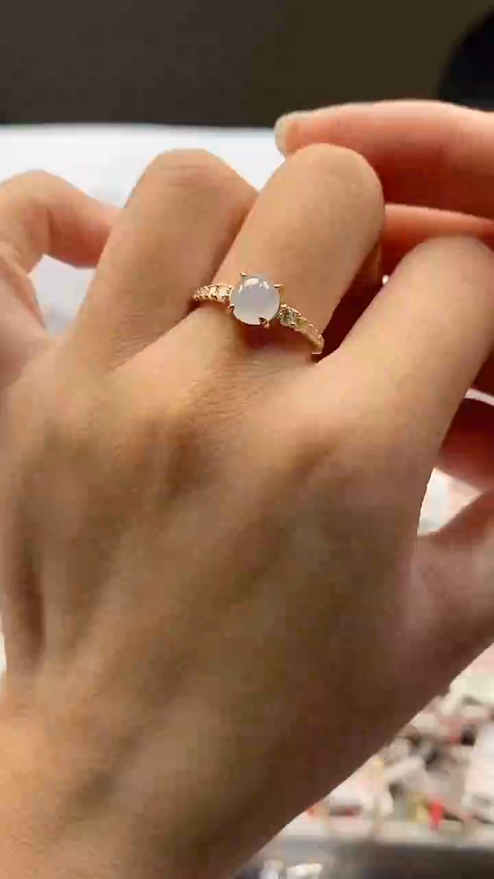 银S925镶嵌戒指翡翠戒指1