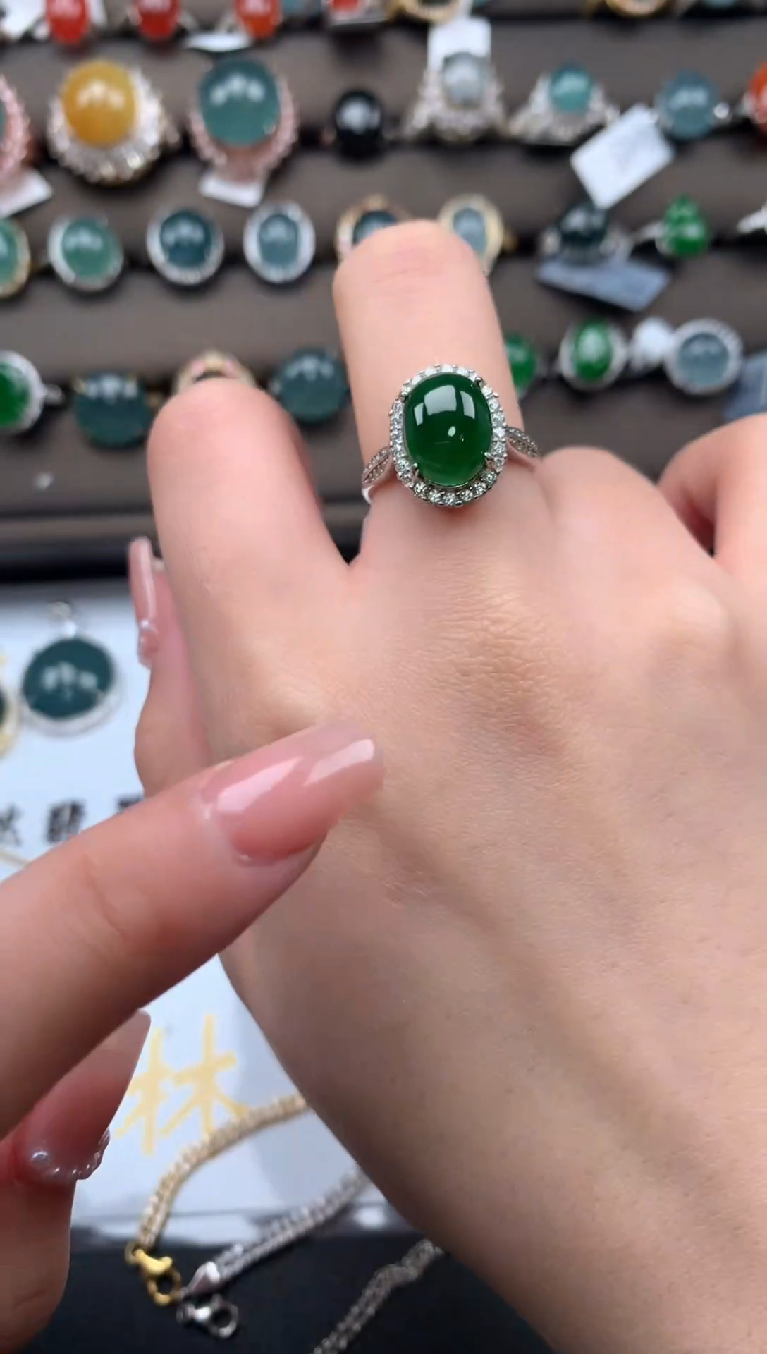 【闪购商品】翡翠戒指银S925镶嵌42114