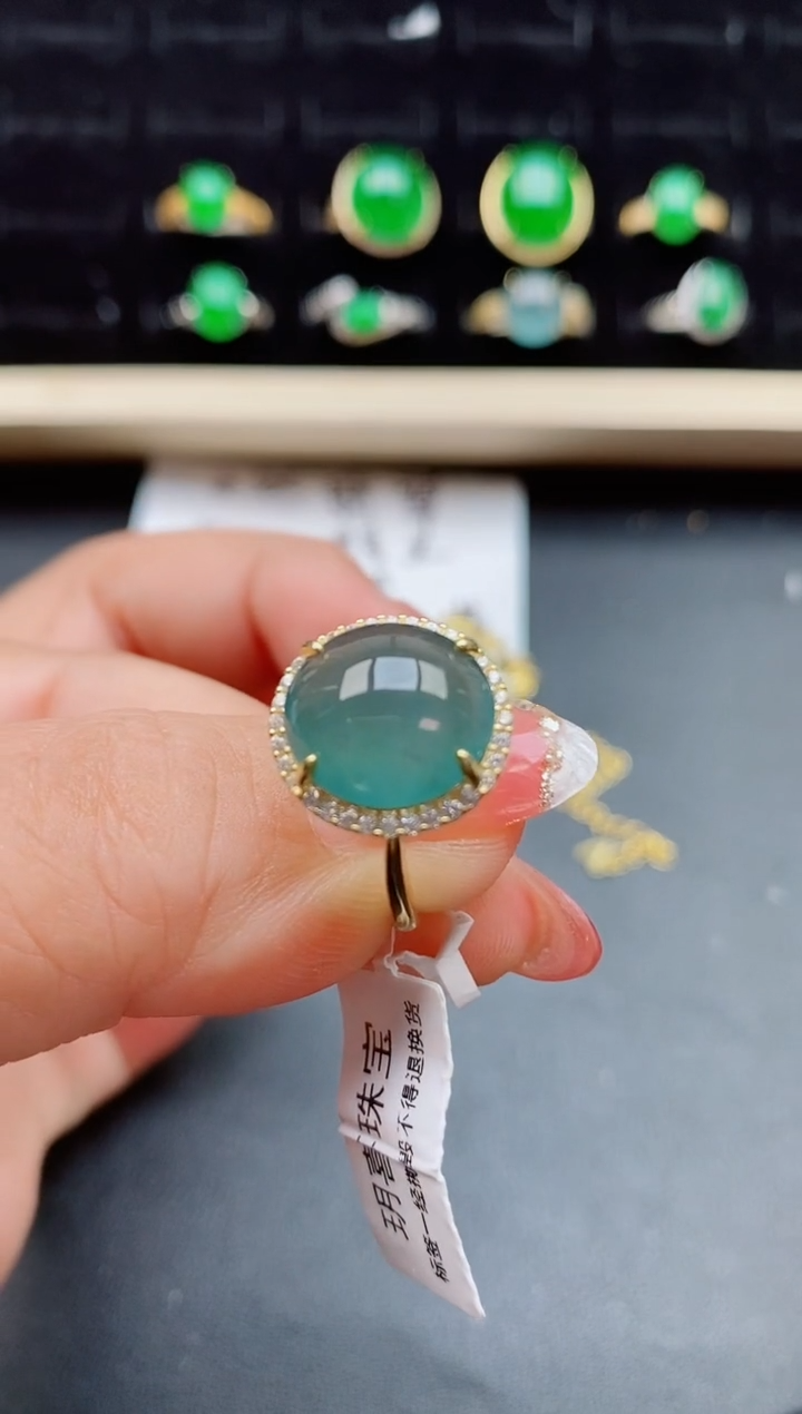【闪购商品】翡翠戒指银S925镶嵌00500
