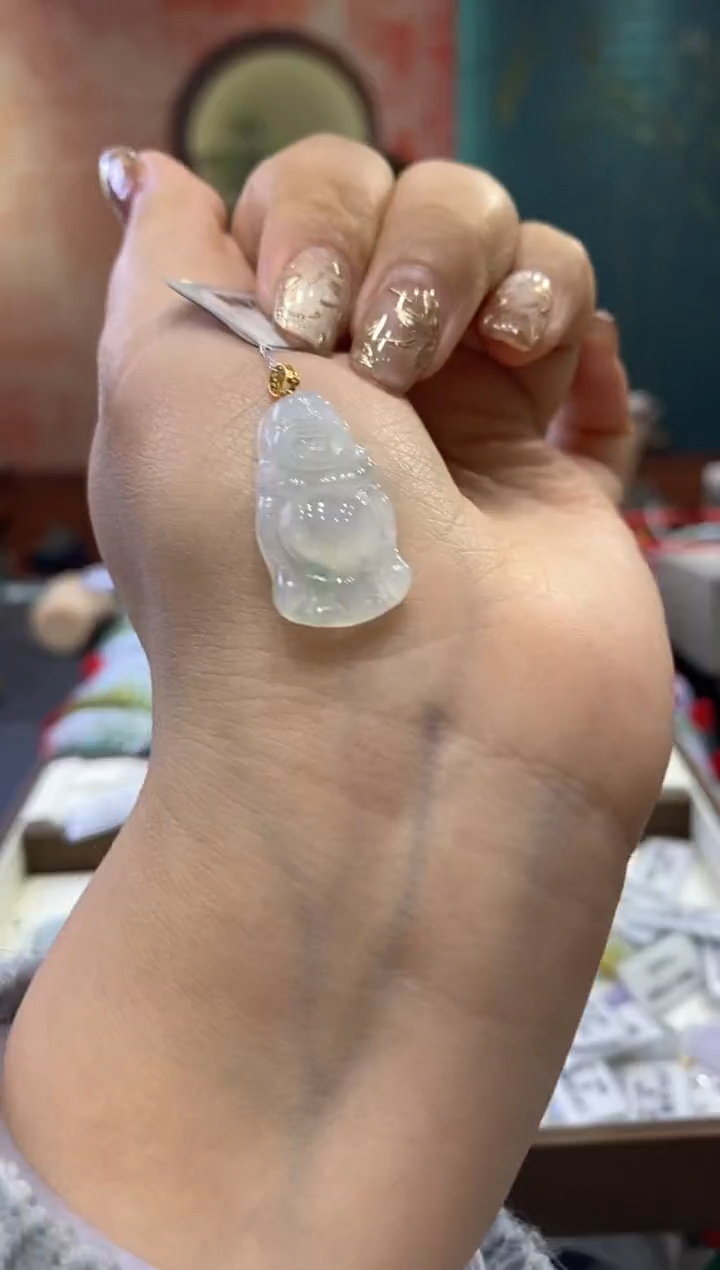 【闪购商品】翡翠吊坠(不含链)18K金镶嵌多人0011309