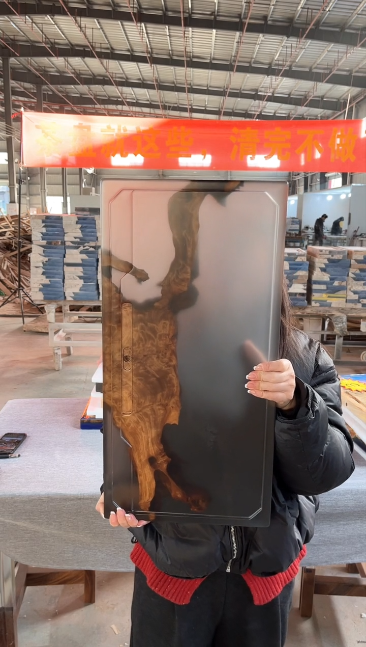 【闪购商品】60*30杉木瘤树脂实木茶盘简约现代风