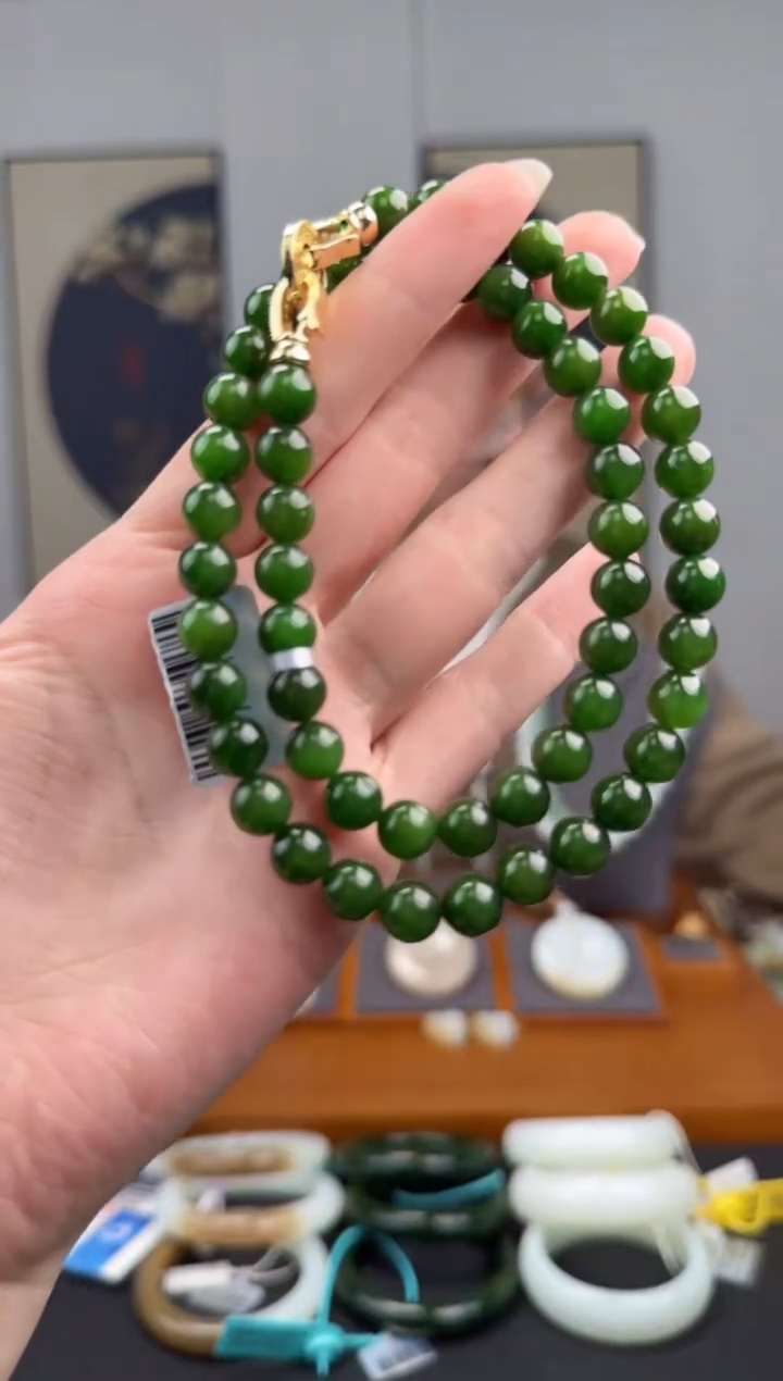 颈饰未镶嵌和田玉碧玉妈妈链卡8