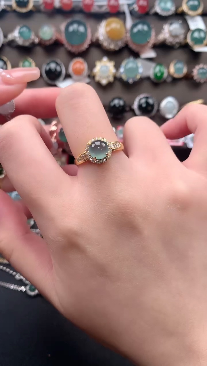 【闪购商品】翡翠戒指银S925镶嵌71412