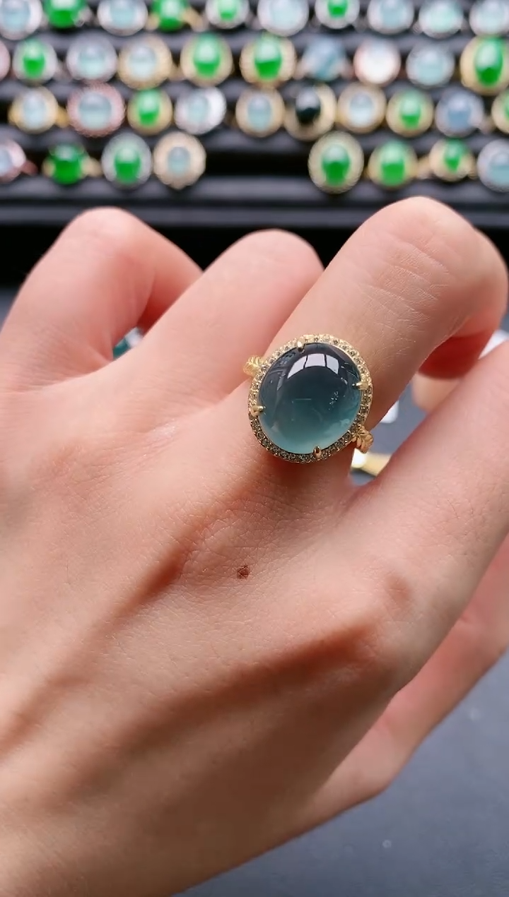 【闪购商品】翡翠戒指银S925镶嵌11111
