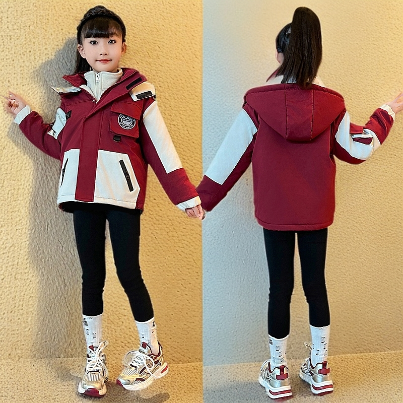 女童外套2024新款秋装冲锋衣加厚三合一可拆卸儿童大童女孩秋冬款