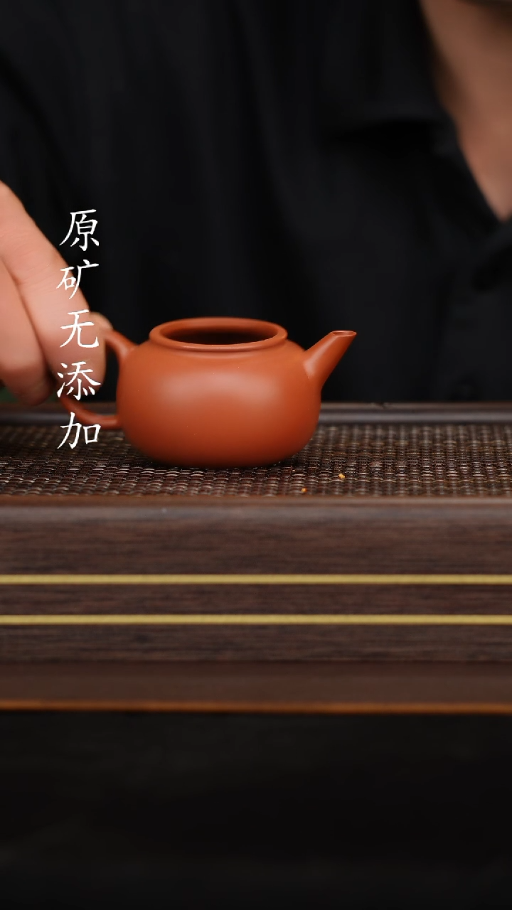 【闪购商品】原矿无添加紫砂壶龙山朱泥匏尊水平100