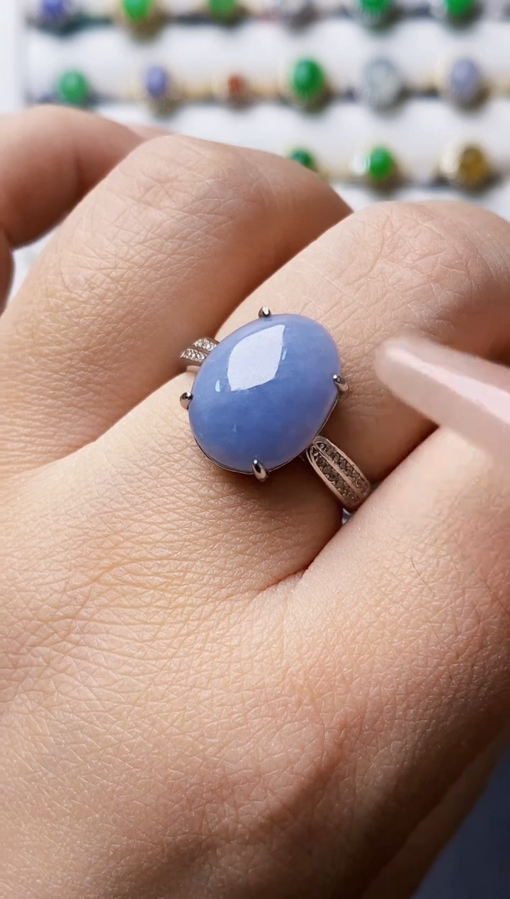 银S925镶嵌戒指翡翠1090