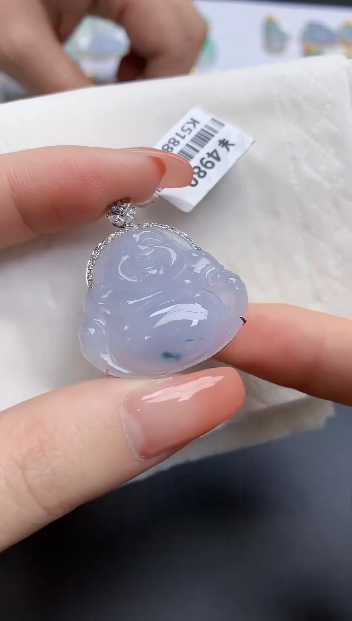 【闪购商品】翡翠颈饰18K金镶嵌天然缅甸翡翠A货