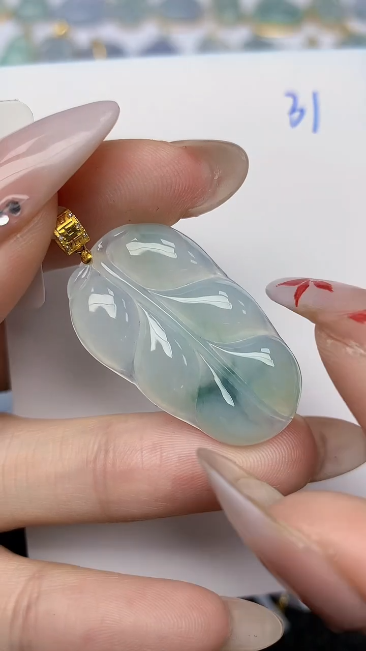【闪购商品】翡翠颈饰18K金镶嵌天然翡翠A货