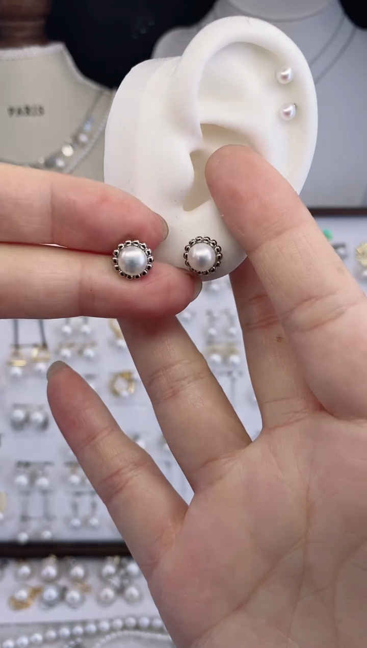 合金耳饰淡水珍珠02