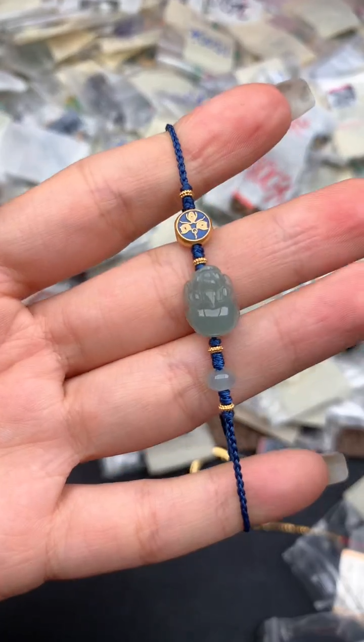 银S925镶嵌挂件翡翠一属猪或鼠