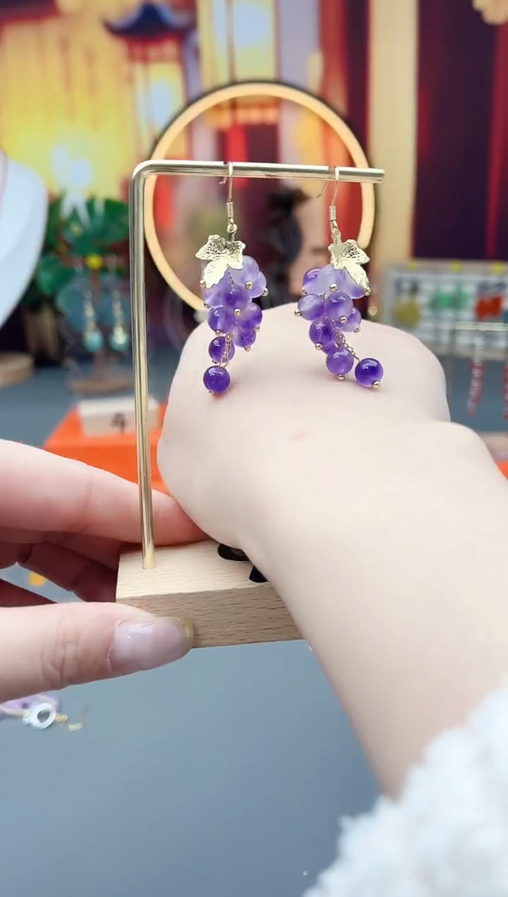 未镶嵌耳饰紫晶439