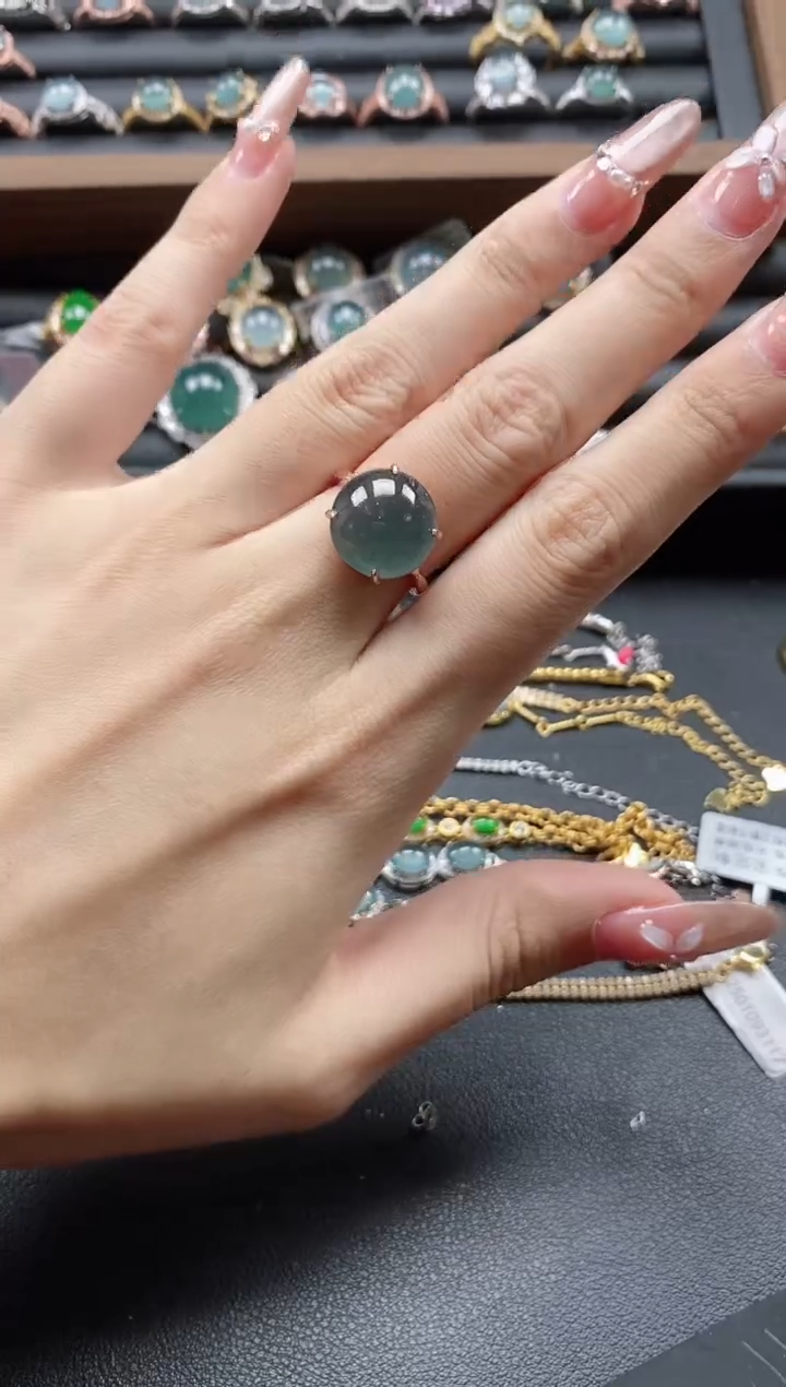 【闪购商品】翡翠戒指银S925镶嵌51151