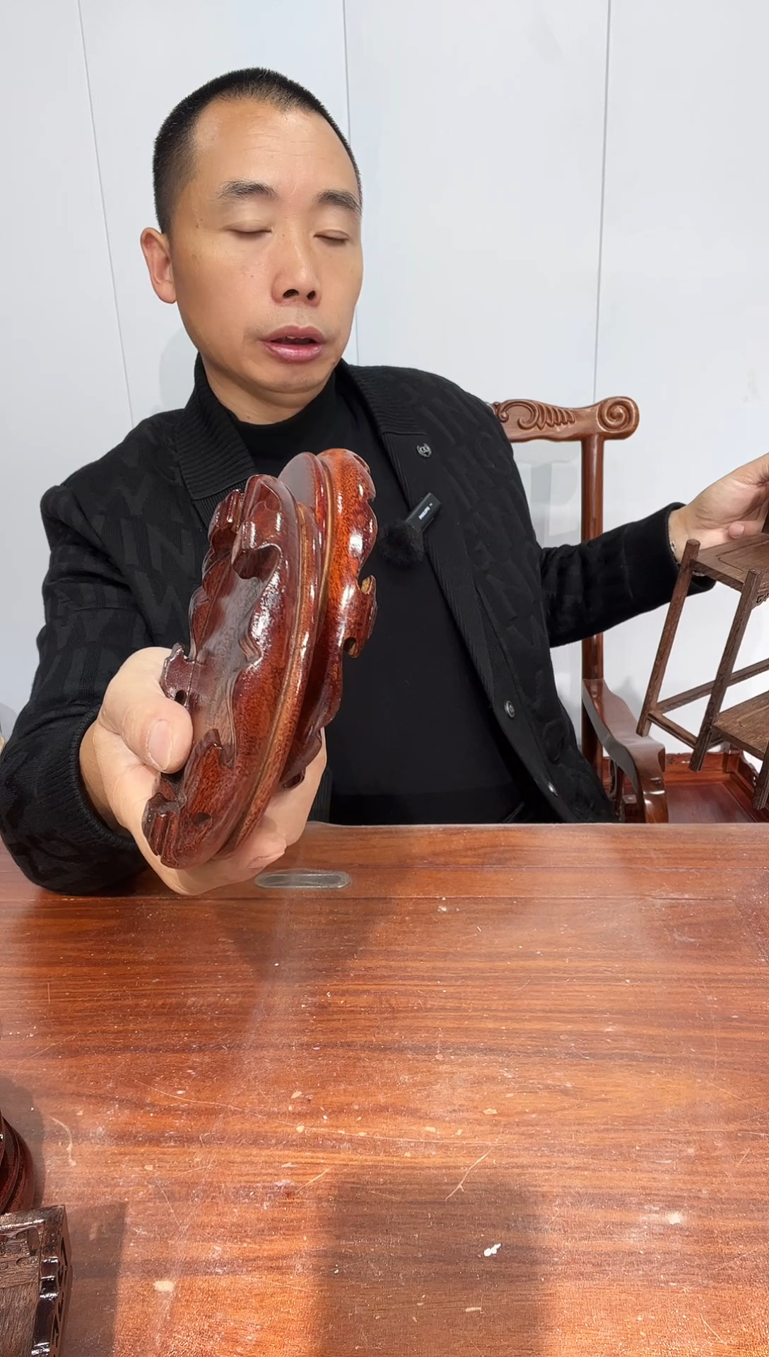 木非花整木红圆13*14*2.6一对