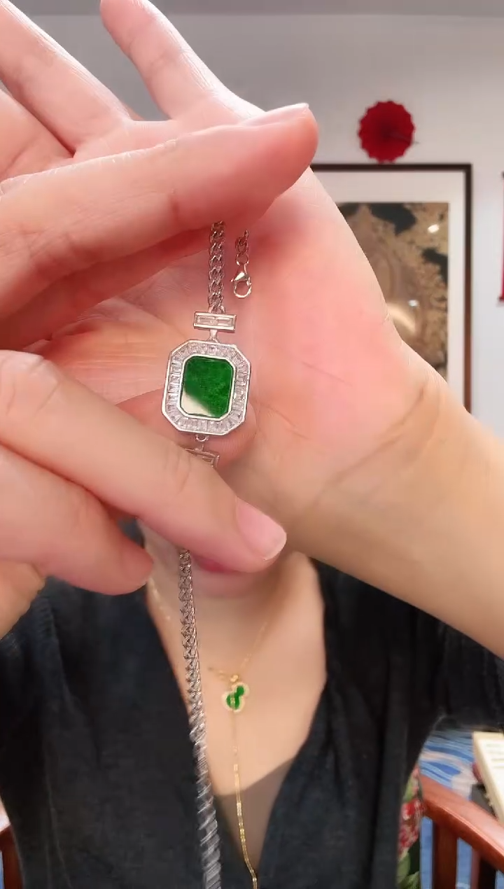 【闪购商品】翡翠手链银S925镶嵌手饰