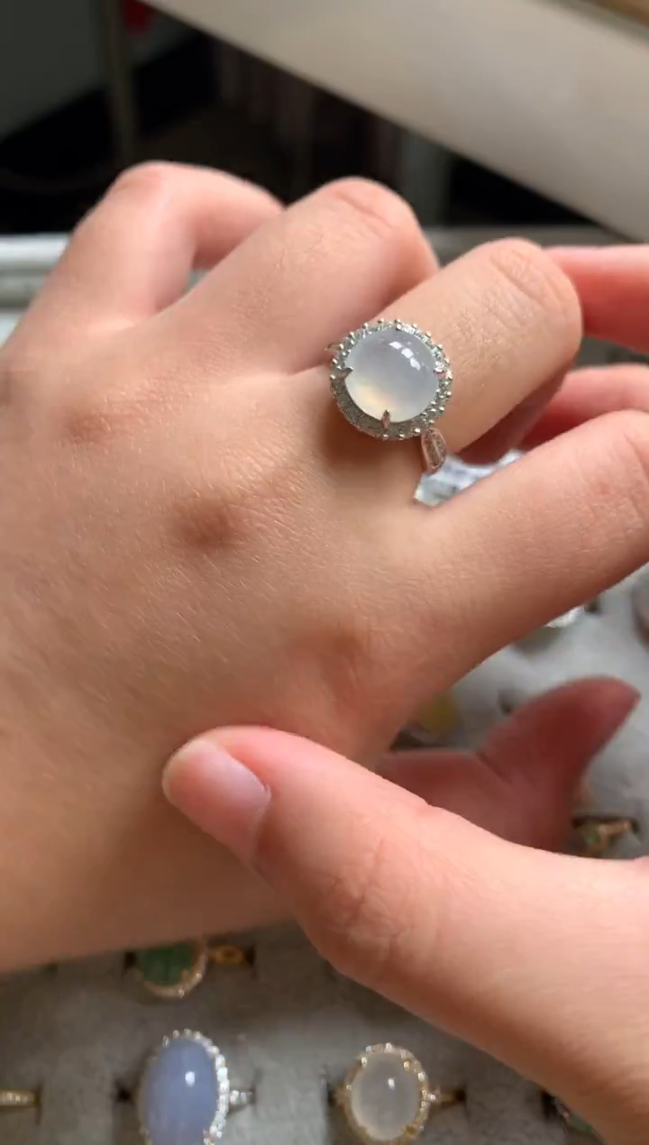 银S925镶嵌戒指翡翠5