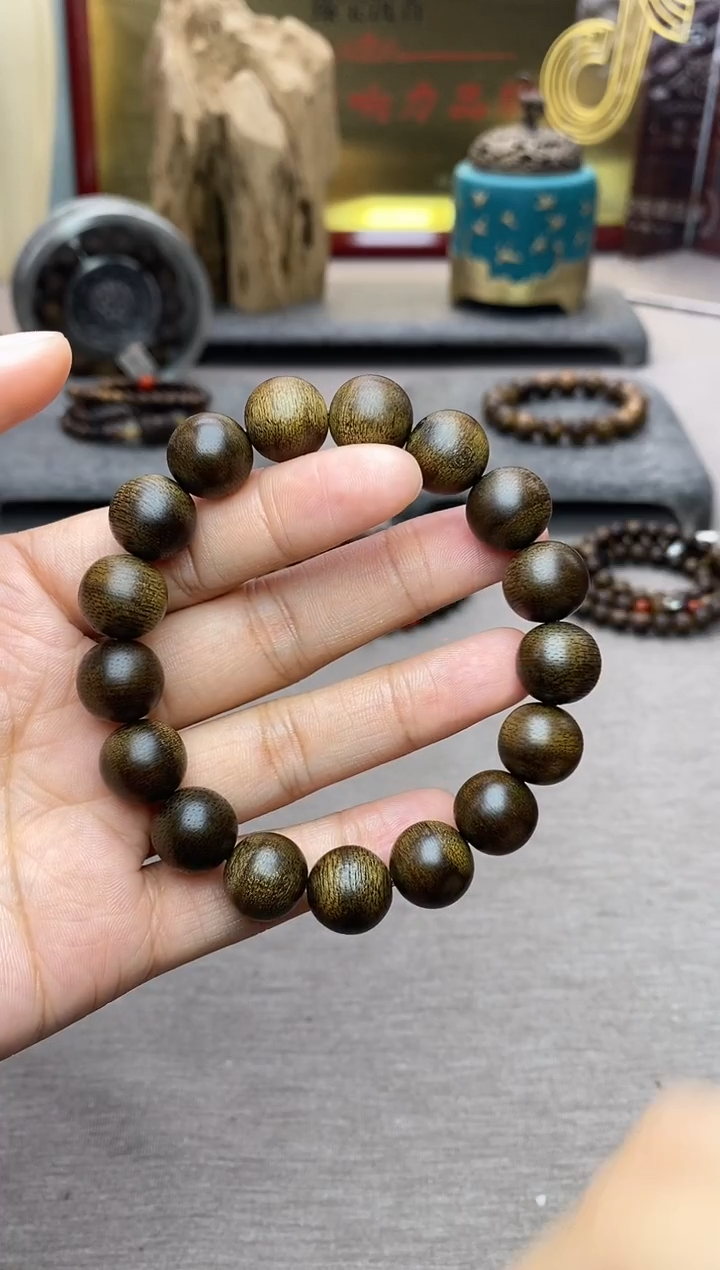 【闪购商品】沉香手串芽庄白棋12沉水单圈