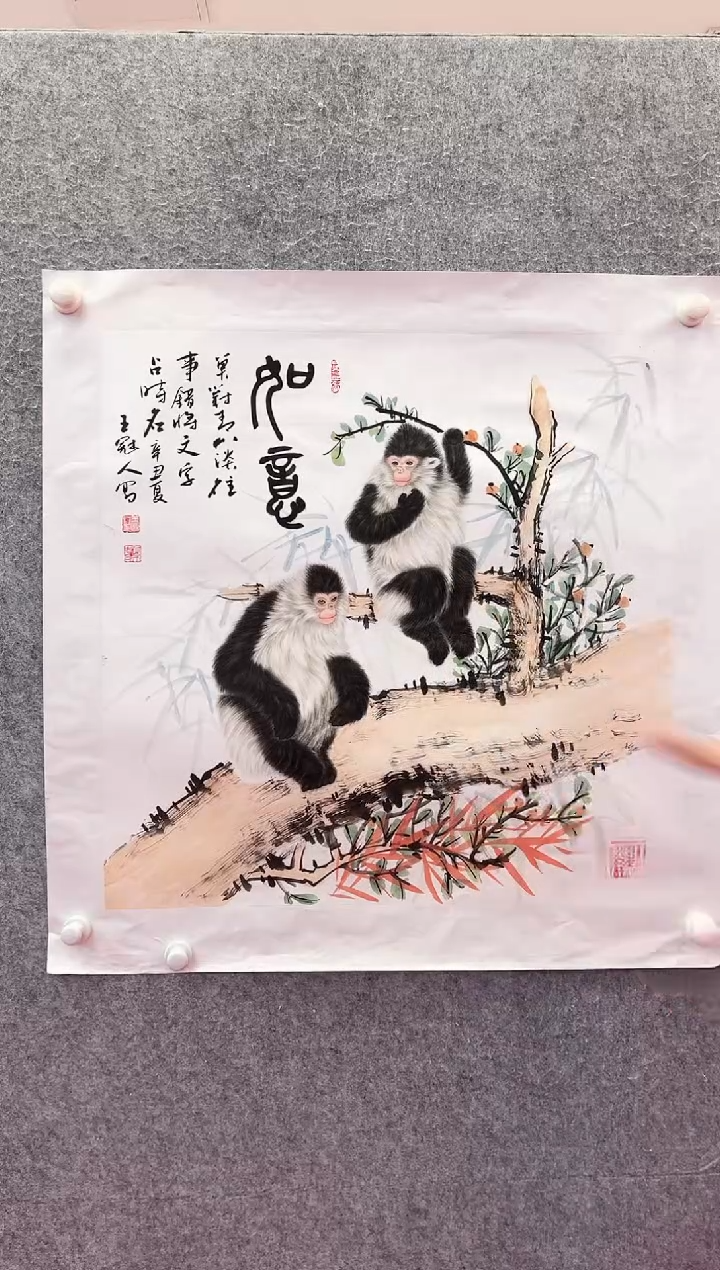 【闪购商品】绘画王冠人-4平尺工笔-国画作品