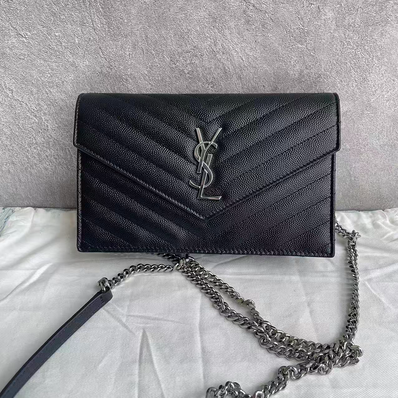 99新 YSL/圣罗兰 ysl黑色信封小号斜挎包