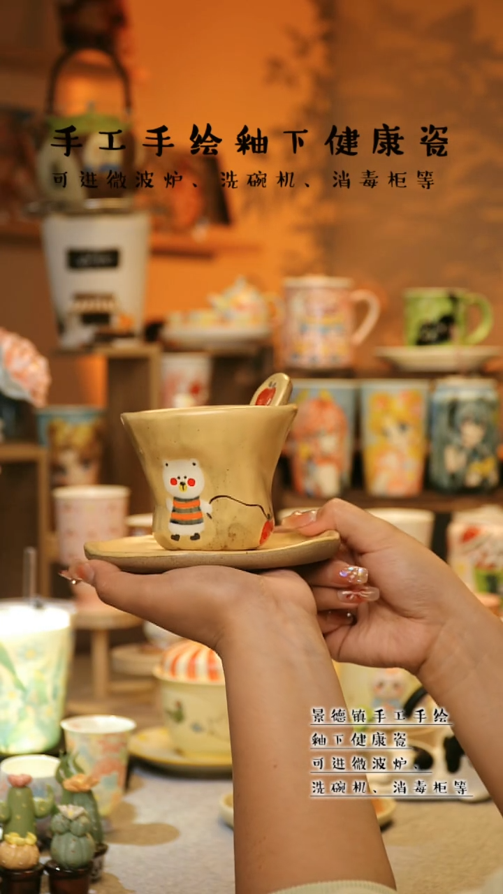 【闪购商品】杯陶瓷景德镇高温釉下彩&W415