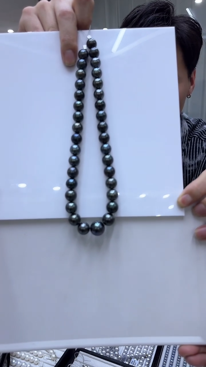 【闪购商品】海水珍珠颈饰未镶嵌大溪地孔雀绿全珠链