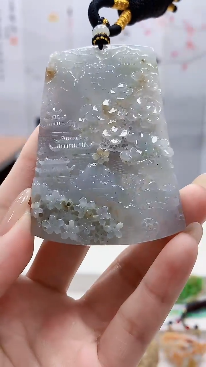 未镶嵌定制翡翠5060lr-毛货挂件105