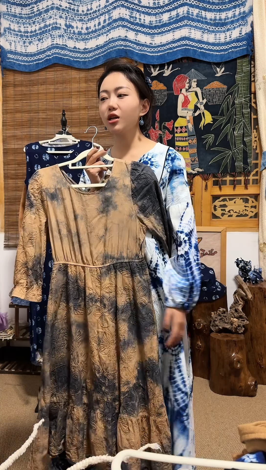 【闪购商品】植物染色扎染工艺连衣裙