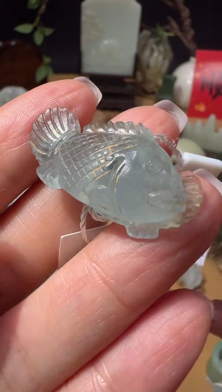 【闪购商品】天然水晶XHM-716海蓝宝-鱼