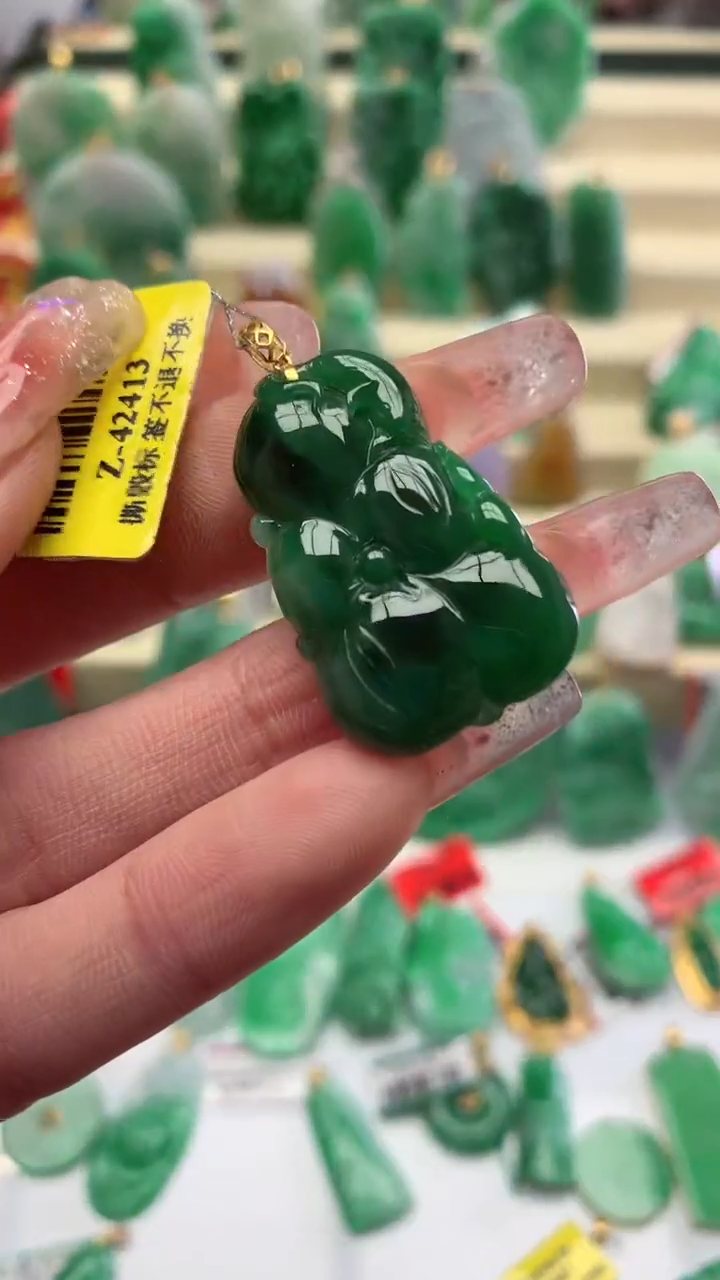 【闪购商品】翡翠颈饰18K金镶嵌挂件