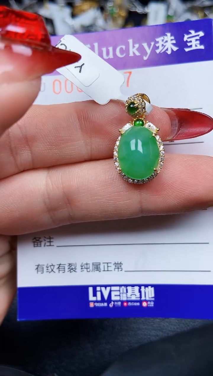 【闪购商品】翡翠颈饰银S925镶嵌3227