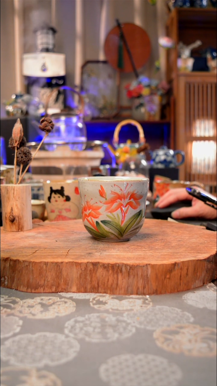 【闪购商品】杯子虞美人手工手绘手工手绘