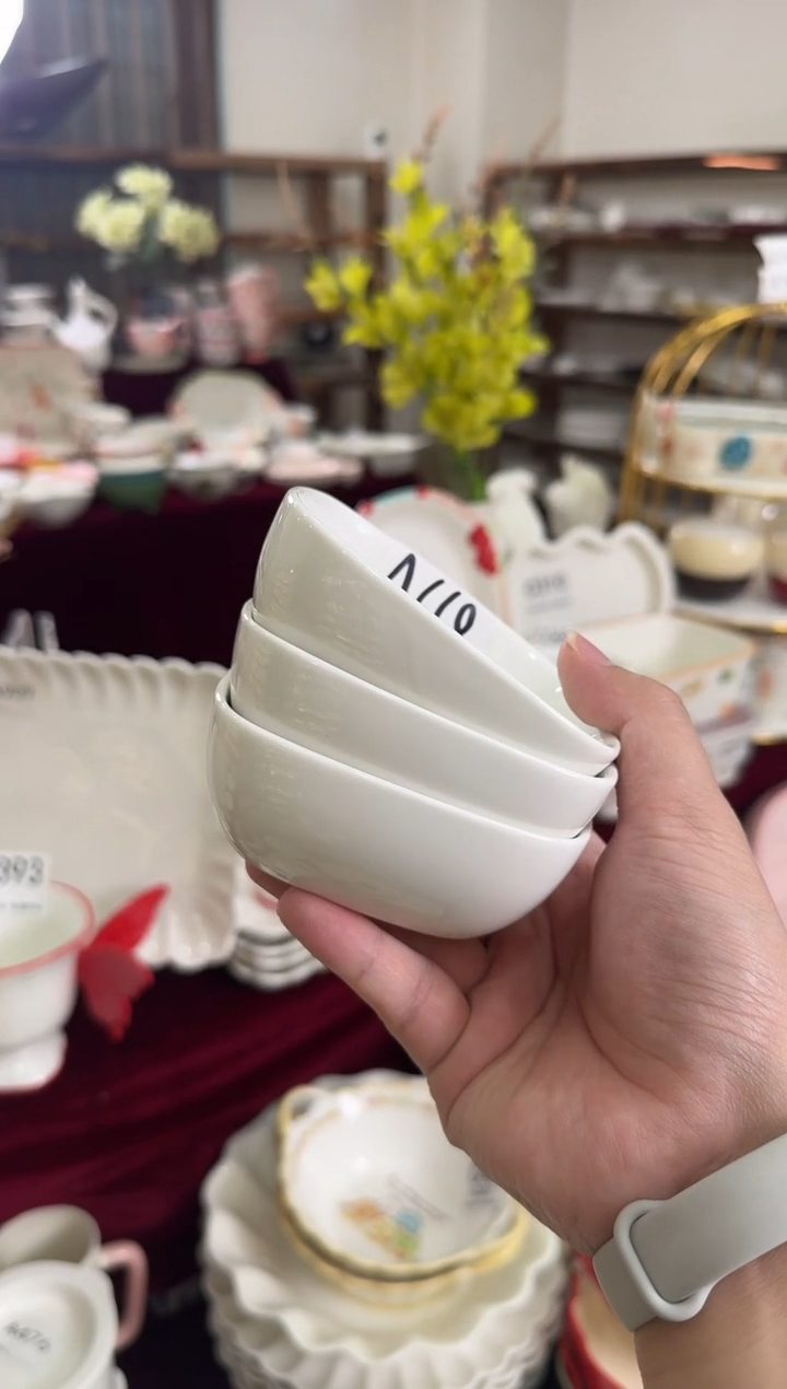 摆件陶A668 3个库存陶瓷餐具微瑕