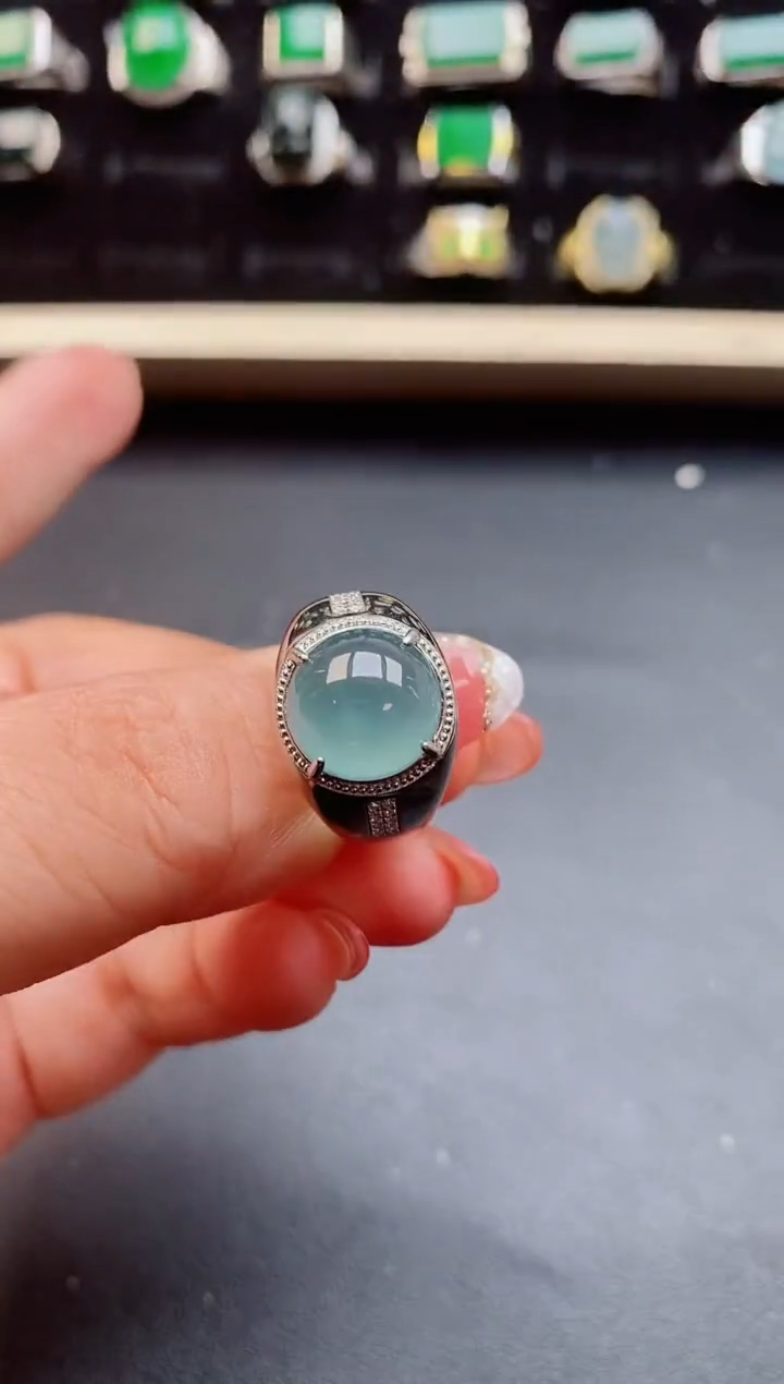 【闪购商品】翡翠戒指银S925镶嵌8058500